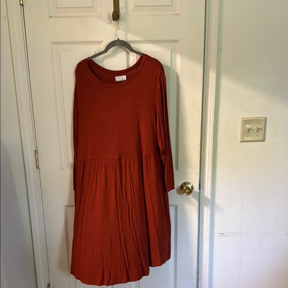 Maurices Terracotta Long Sleeve Dress